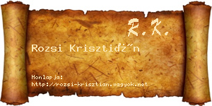 Rozsi Krisztián névjegykártya